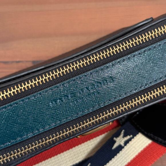 Marc Jacobs The Snapshot Bag Crossbody Black Wine Teal USA Strap - Picture 6 of 10